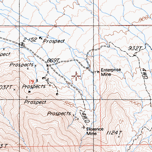 Topographic Map of Enterprise Mine, CA