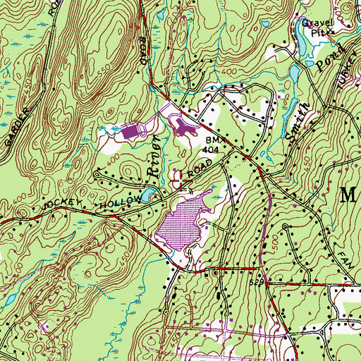 Topographic Map of Monroe Volunteer Fire Department Station 2, CT