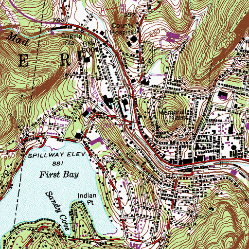 Topographic Map of Winsted Fire Department Union Engine Company 1, CT