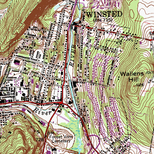 Topographic Map of Winsted Fire Department Cascade Engine Company 3 and 4, CT