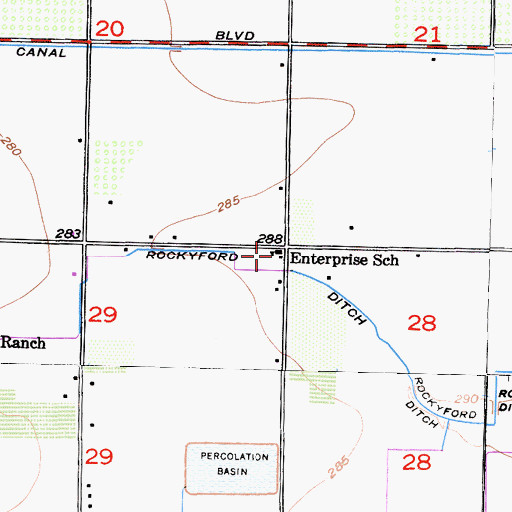Topographic Map of Enterprise School, CA