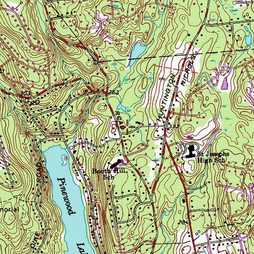 Topographic Map of Nichols Fire Station 2, CT