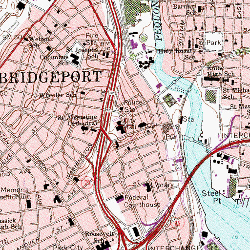 Topographic Map of Bridgeport Fire Marshal's Office, CT
