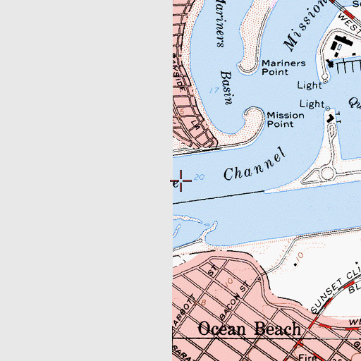 Topographic Map of Entrance Channel, CA