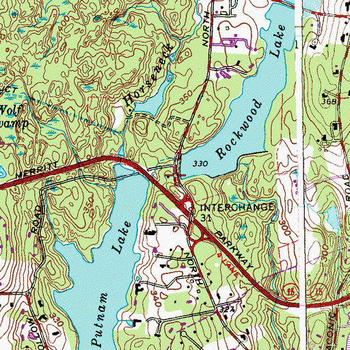 Topographic Map of Greenwich Fire Department Station 8 Back Country, CT