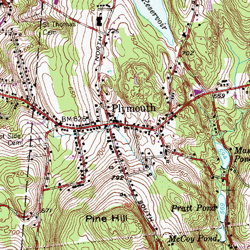 Topographic Map of Terryville Volunteer Fire Department Station 2, CT