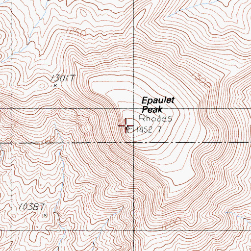 Topographic Map of Epaulet Peak, CA