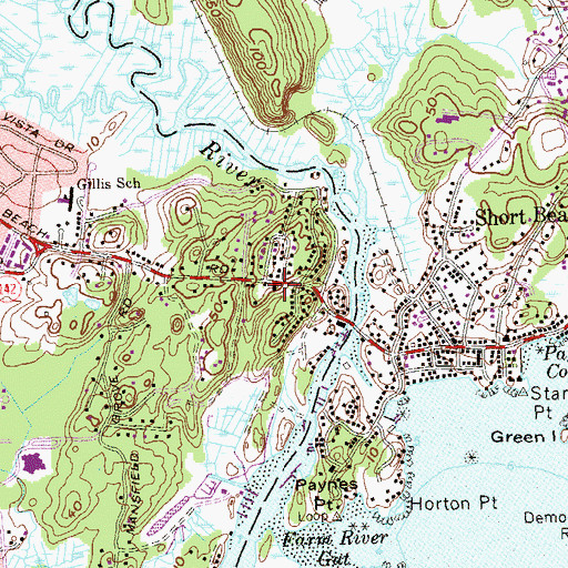 Topographic Map of East Haven Fire Department Station 6, CT