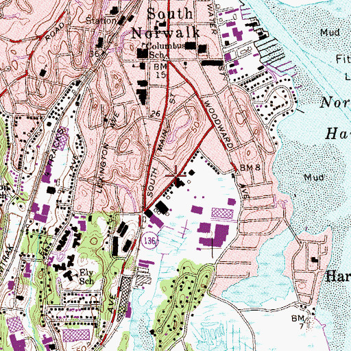 Topographic Map of Norwalk Fire Department Station 5, CT
