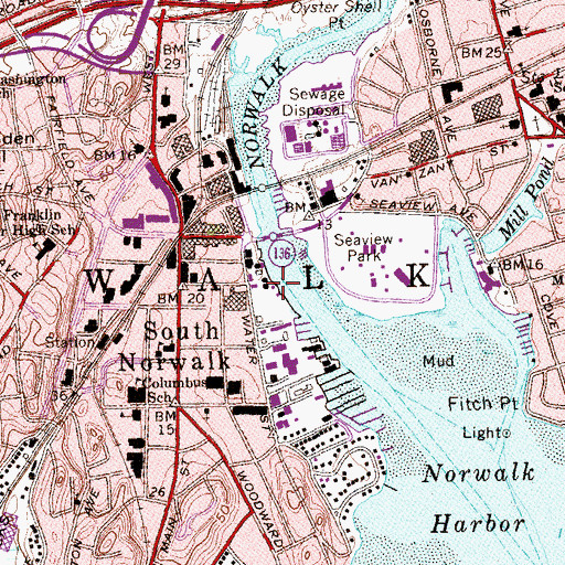 Topographic Map of Norwalk Marine Fire Rescue, CT