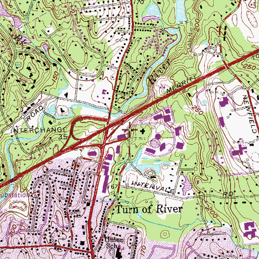 Topographic Map of Turn of River Station 1, CT