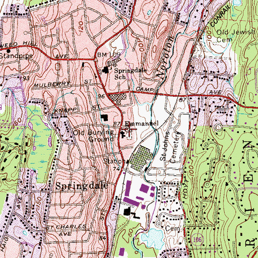 Topographic Map of Stamford Fire and Rescue Department Station 7, CT