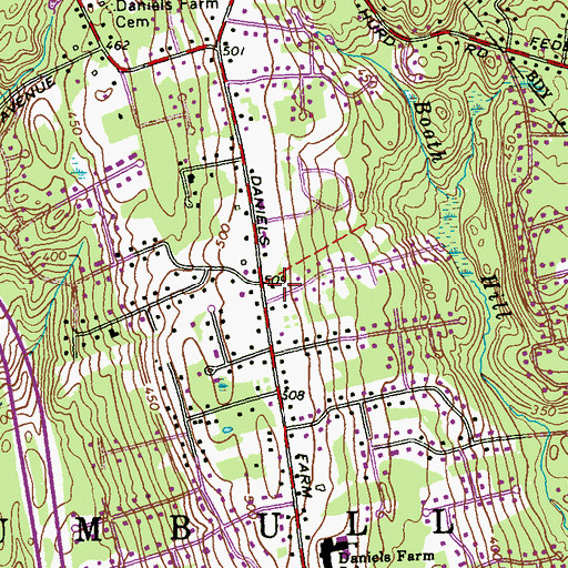 Topographic Map of Trumbull Center Fire Department Station 2, CT