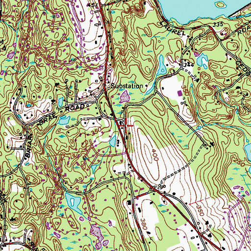 Topographic Map of Long Ridge Fire Company Station 2, CT