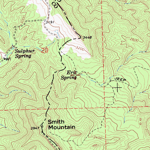 Topographic Map of Eric Spring, CA