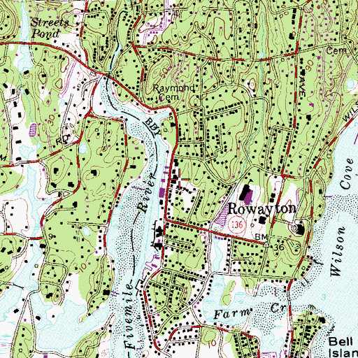 Topographic Map of Rowayton Fire Department, CT