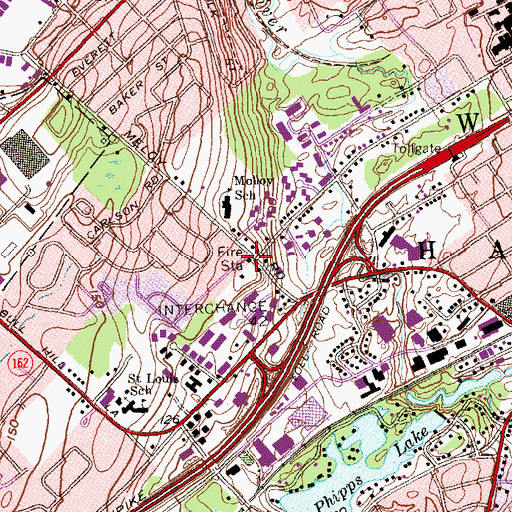 Topographic Map of West Haven Fire Department Steven Heights Company 5, CT