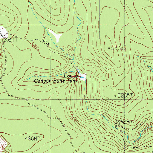Topographic Map of Lower Canyon Butte Tank, AZ