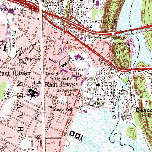 Topographic Map of East Haven Fire Department Headquarters, CT