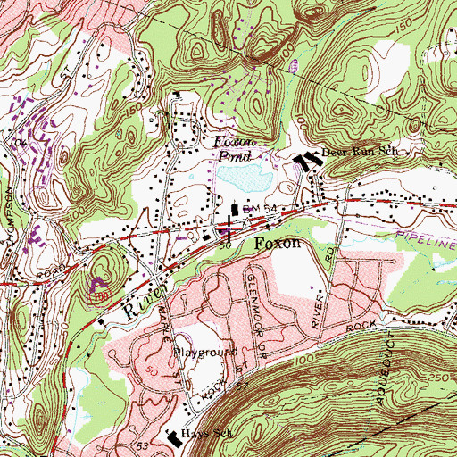 Topographic Map of East Haven Fire Department Station 3, CT
