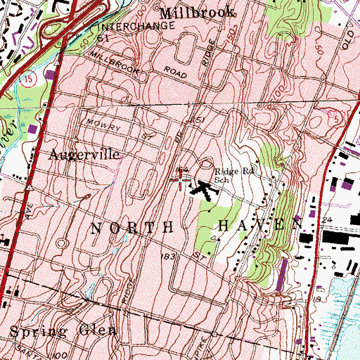 Topographic Map of North Haven Fire Department West Ridge Volunteer Fire Company, CT