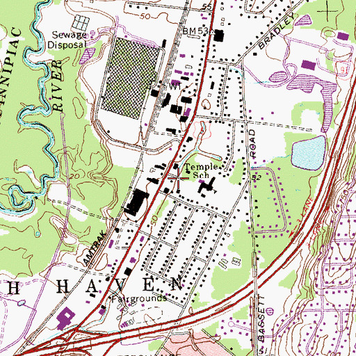 Topographic Map of North Haven Fire Department Northeast Volunteer Fire Company, CT