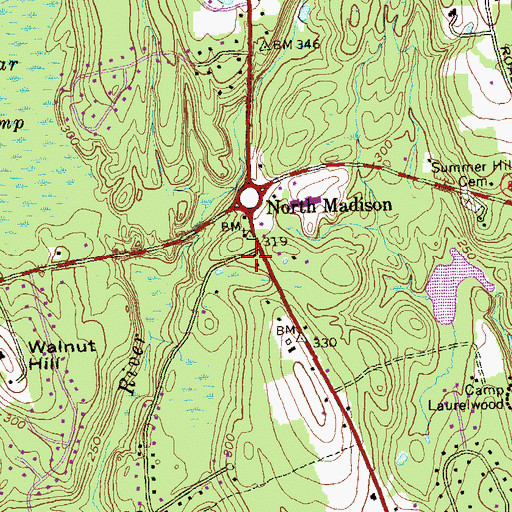 Topographic Map of North Madison Volunteer Fire Company, CT