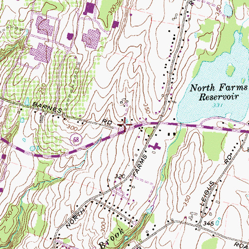 Topographic Map of North Farms Volunteer Fire Department, CT