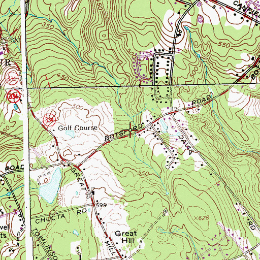 Topographic Map of Great Hill Hose Company, CT