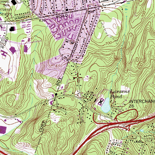 Topographic Map of Cheshire Fire Department Company 2, CT