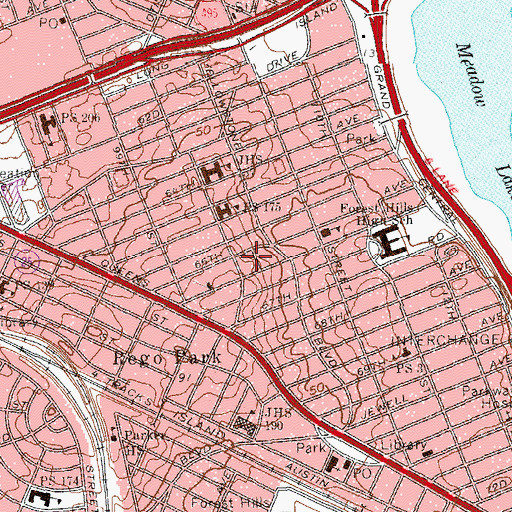 Topographic Map of Long Island Jewish Forest Hills, NY