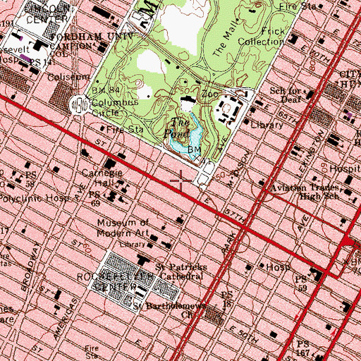 Topographic Map of Cornerstone of Medical Arts Center, NY