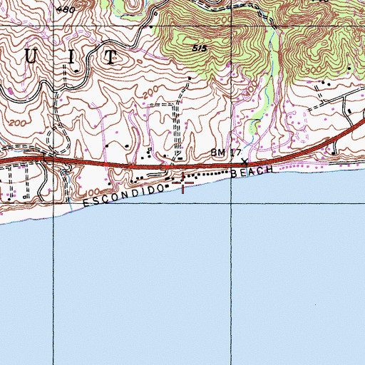 Topographic Map of Escondido Beach, CA