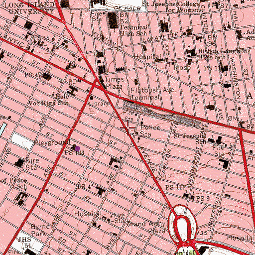 Topographic Map of New York Methodist Family Health Center of Downtown Brooklyn, NY