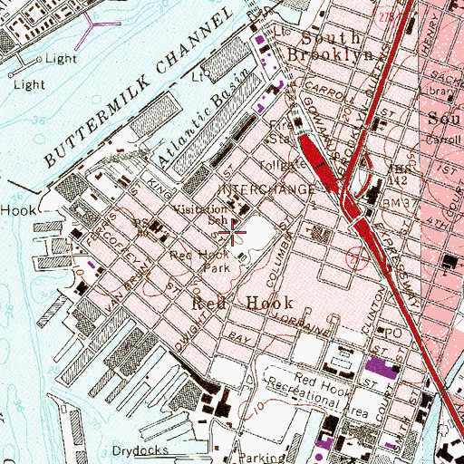 Topographic Map of Joseph P Addabbo Family Health Center Red Hook, NY