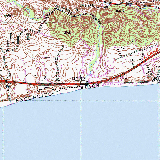 Topographic Map of Escondido Canyon, CA