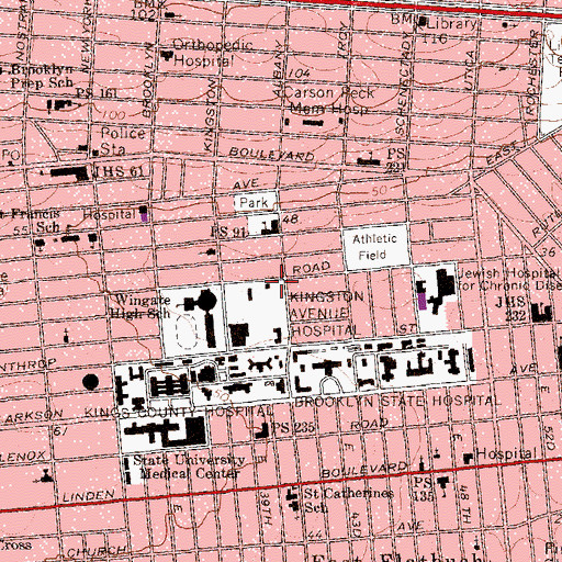 Topographic Map of Dr Susan Smith McKinney Nursing and Rehabilitation Center, NY