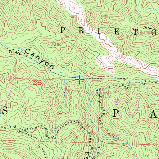 Topographic Map of Escondido Canyon, CA