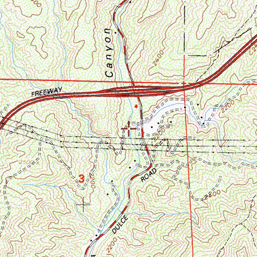 Topographic Map of Escondido Canyon, CA