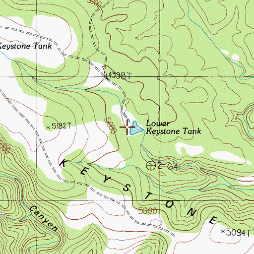 Topographic Map of Lower Keystone Tank, AZ