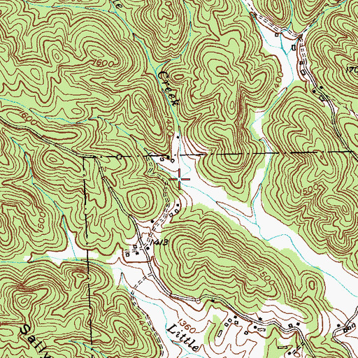 Topographic Map of Frog Call Creek, GA