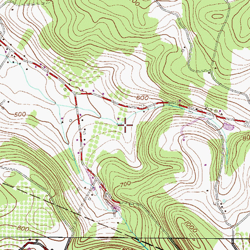 Topographic Map of Corn Church Creek, PA