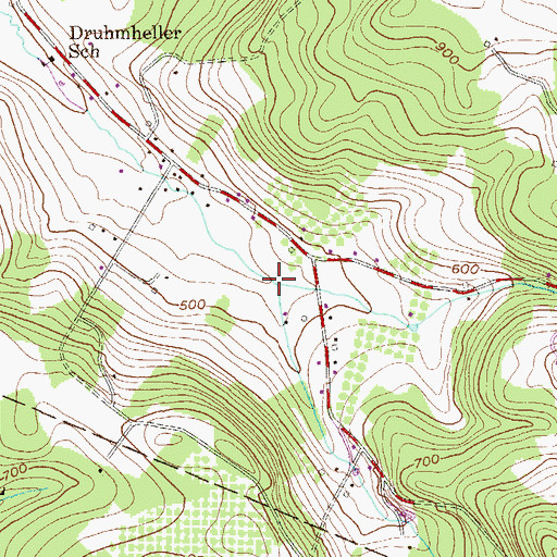 Topographic Map of Dieners Daal Creek, PA