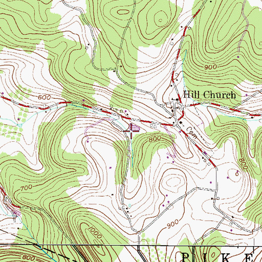 Topographic Map of Moser Run, PA