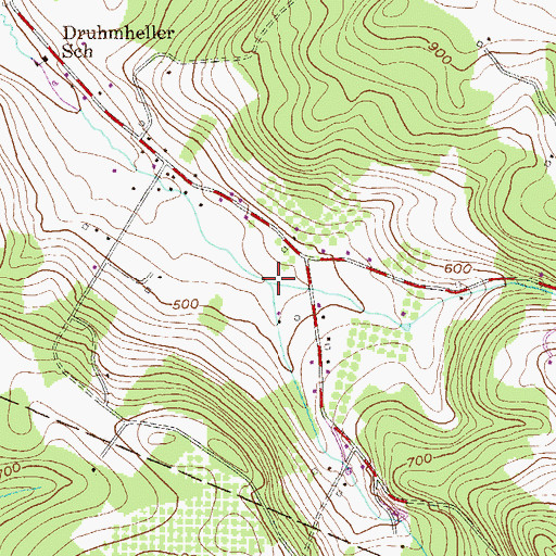 Topographic Map of Mountain Mary Creek, PA