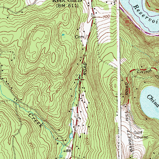 Topographic Map of Bailey Cemetery, NY