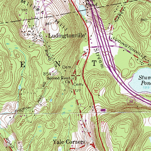 Topographic Map of Kent Cliffs Baptist Church Burial Ground, NY