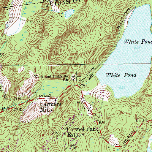 Topographic Map of Kent - Fishkill Baptist Church Cemetery, NY
