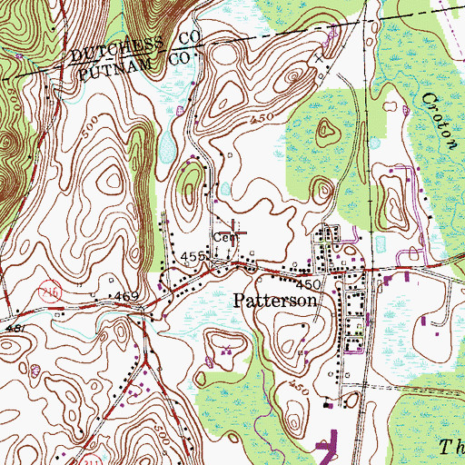 Topographic Map of Maple Avenue Cemetery, NY