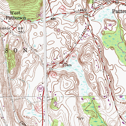 Topographic Map of Old Baptist Burying Ground, NY